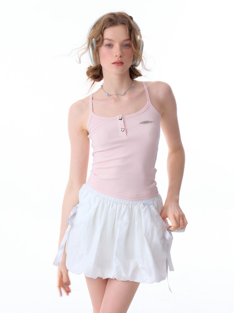 Heart Button Halter Neck Camisole【s0000011916】