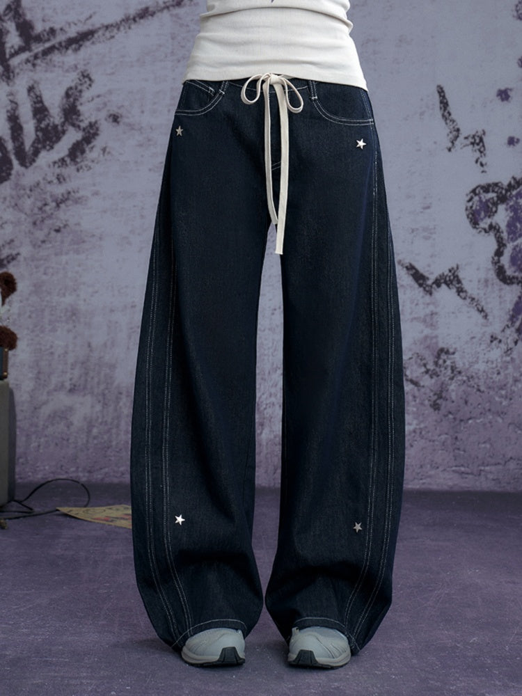 Star Studded Banana Jeans Pants【s0000011928】