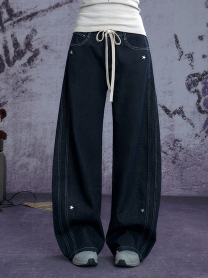 Star Studded Banana Jeans Pants【s0000011928】