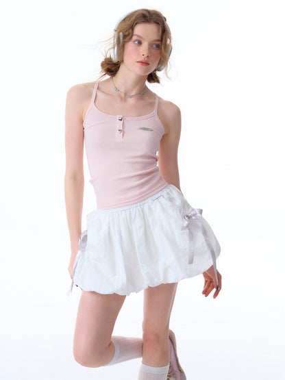 Heart Button Halter Neck Camisole【s0000011916】
