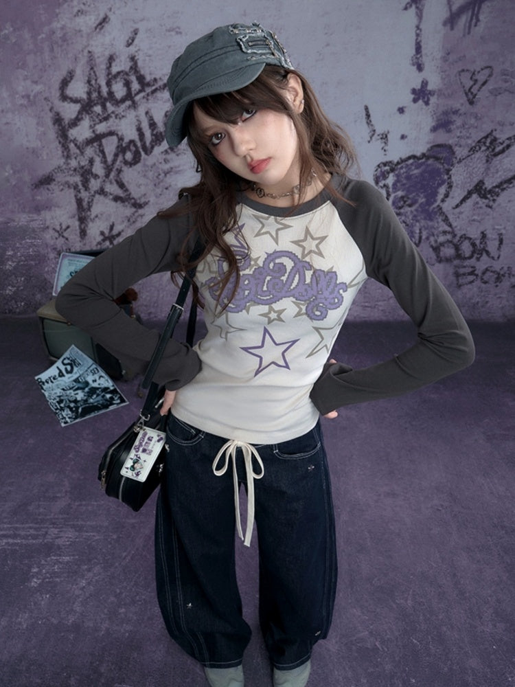 Star Studded Banana Jeans Pants【s0000011928】
