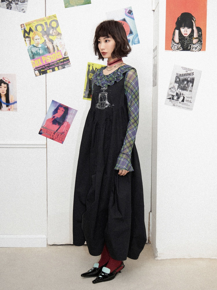 Embroidered A-Line Sleeveless Long Dress【s0000011897】