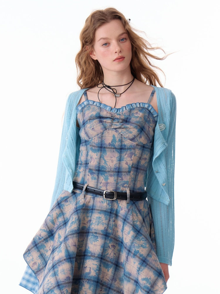 Rib Knitted Long Bell Sleeve Cropped Cardigan【s0000011758】