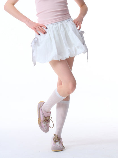 Bow High Waist A-Line Bud Mini Skirt【s0000011919】