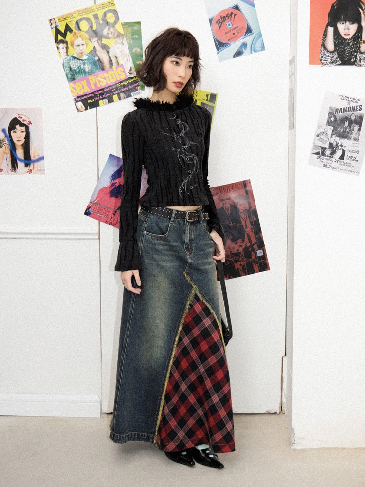 Fur Collar Graphic Print Cardigan【s0000011904】