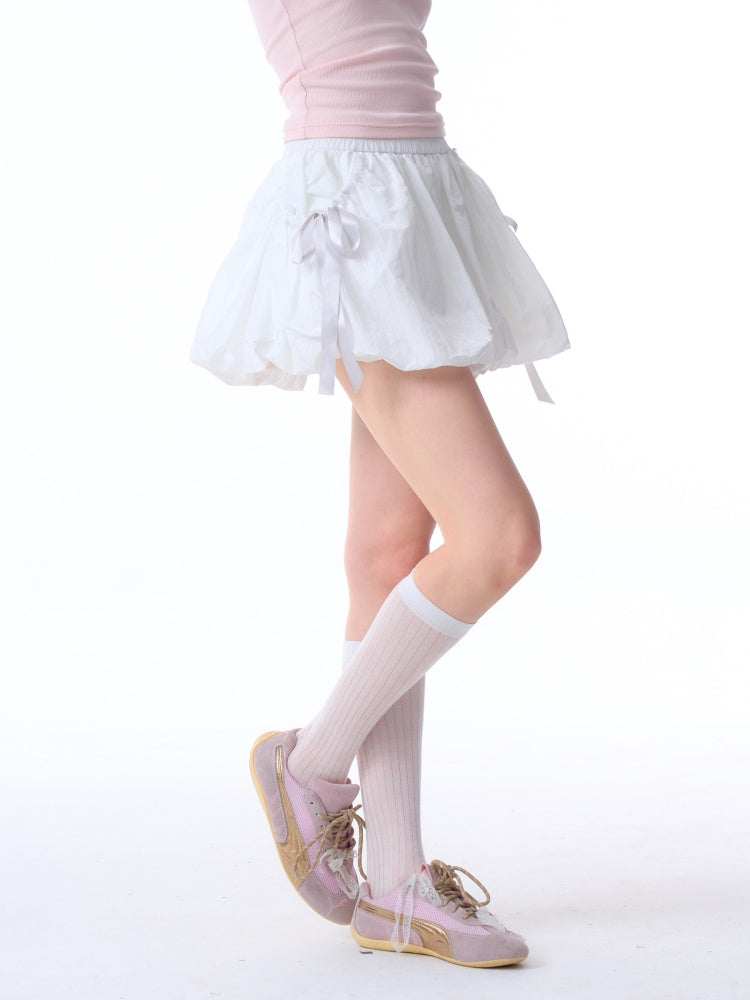 Bow High Waist A-Line Bud Mini Skirt【s0000011919】