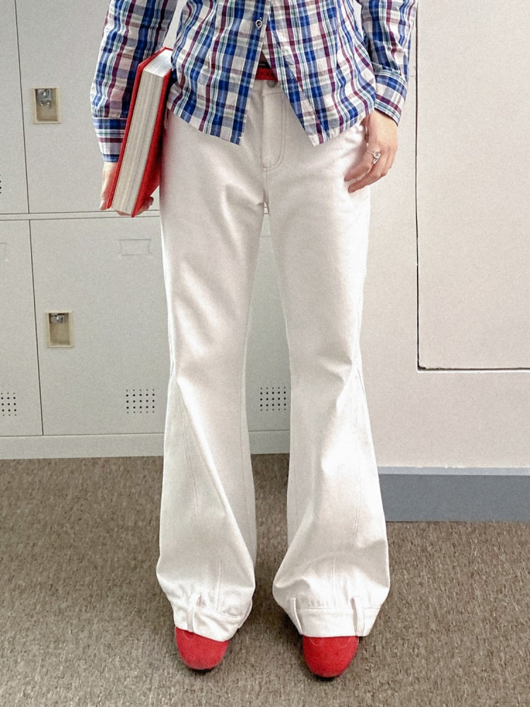 Pink Stitch Loose Straight Bootcut Jeans【s0000011903】