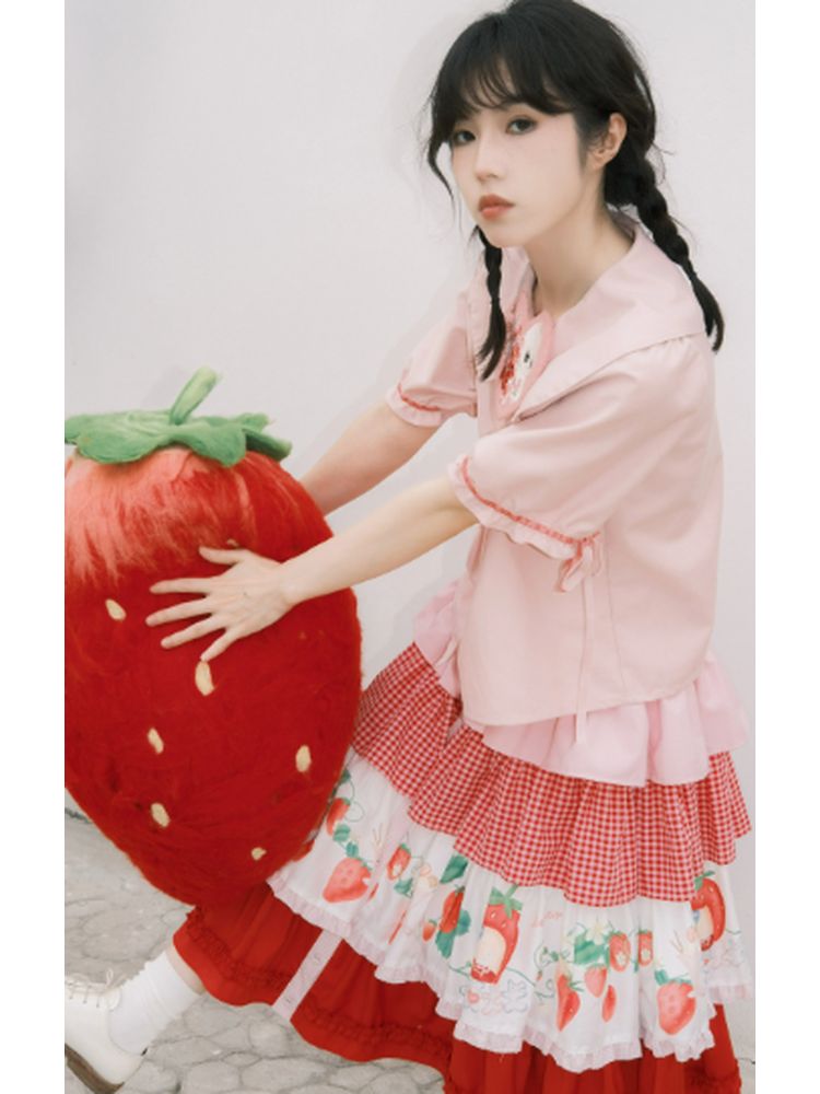 Animal Paradise Pink Strawberry Cake Skirt【s0000002813】