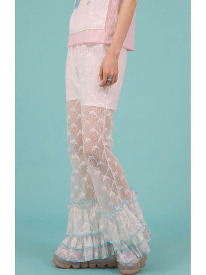 Lace Girl Casual Flared Trousers【s0000002769】
