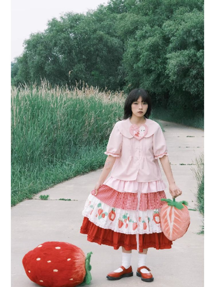 Animal Paradise Pink Strawberry Cake Skirt【s0000002813】