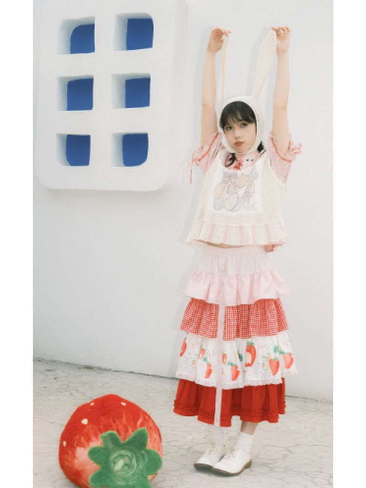 Animal Paradise Pink Strawberry Cake Skirt【s0000002813】