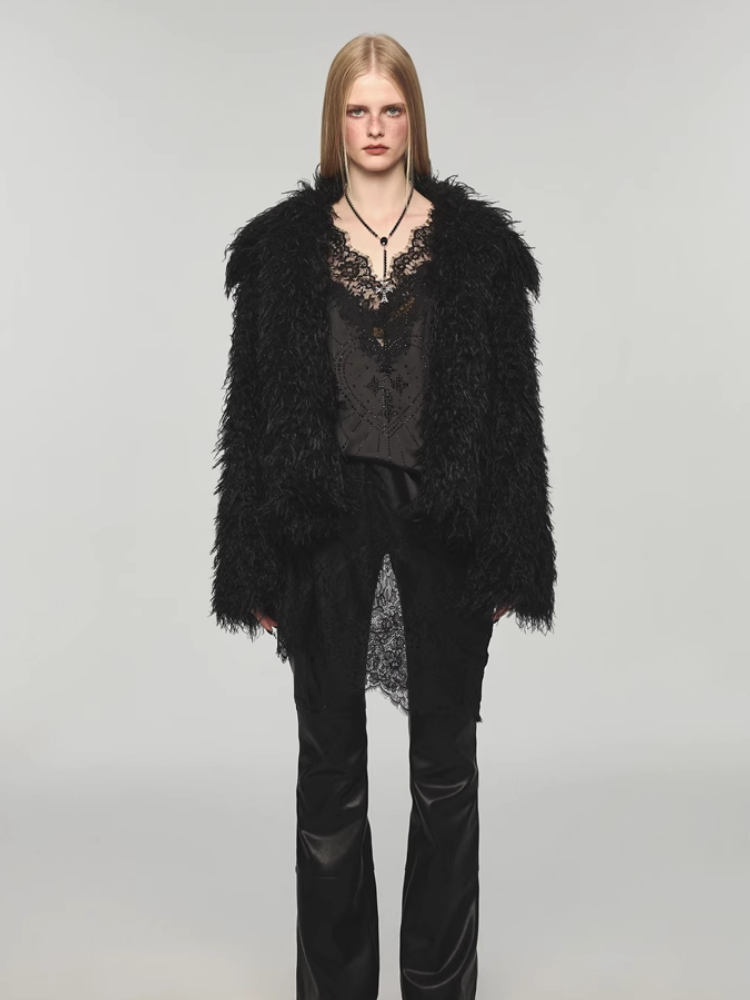 Fluffy long fur coat for winter【s0000004134】