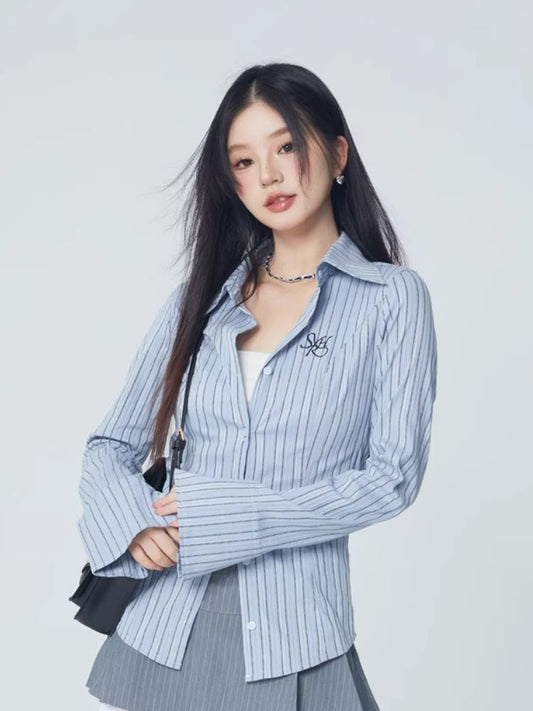 자수 D Ogo Stripe Sim-Wai St 셔츠 [S0000004074]