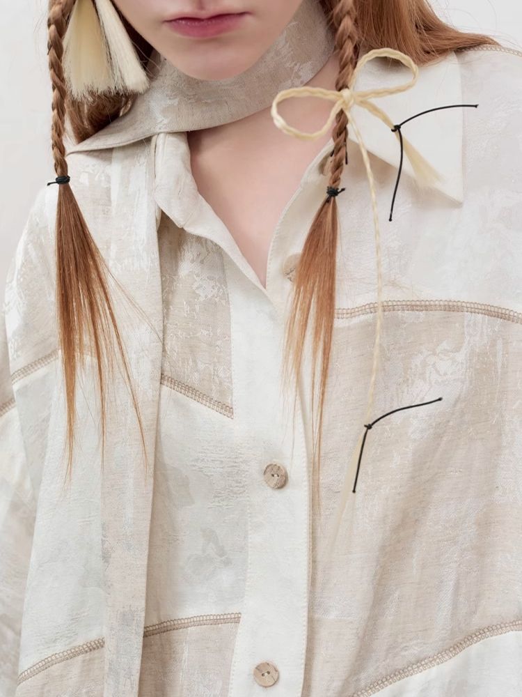 Patchwork stitching shirt + half skirt【s0000008177】