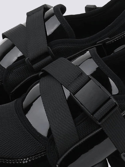 Round Toe Cross Belt Mesh Platform Shoes【s0000002307】