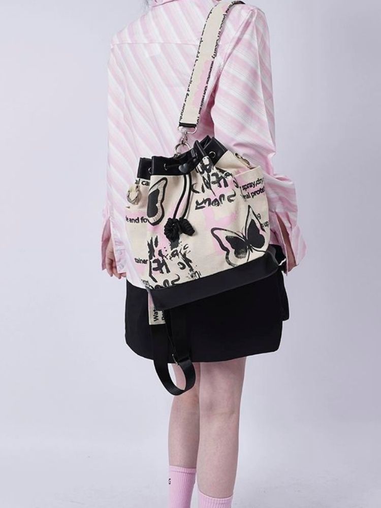 Sweet cool shoulder Messenger bucket bag【s0000003310】 