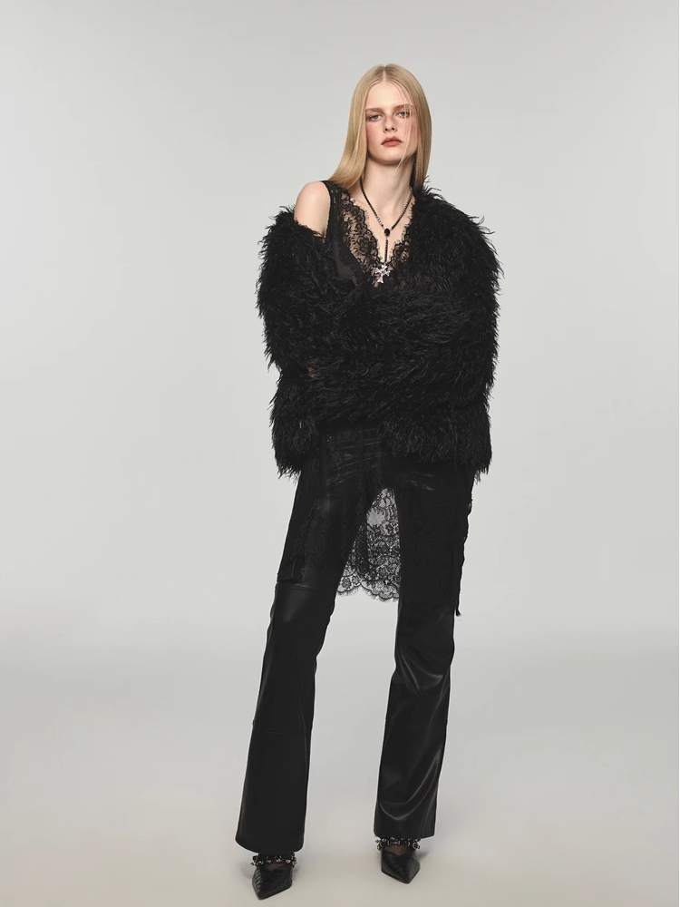 Fluffy long fur coat for winter【s0000004134】