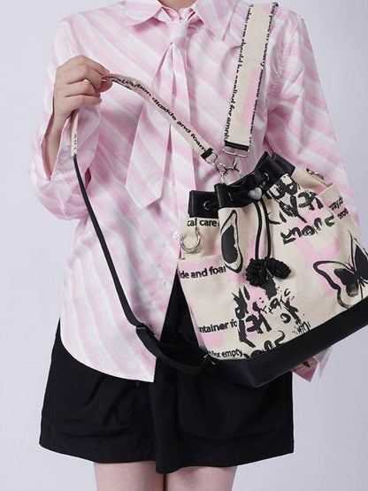 Sweet cool shoulder Messenger bucket bag【s0000003310】 