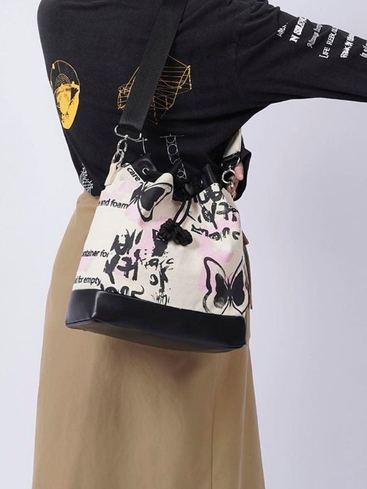 Sweet cool shoulder Messenger bucket bag【s0000003310】 