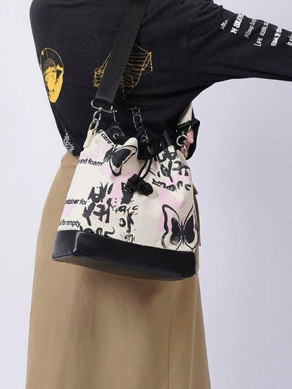 Sweet cool shoulder Messenger bucket bag【s0000003310】 