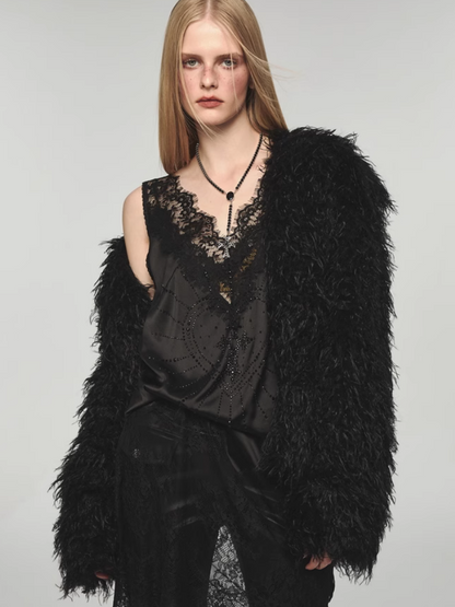 Fluffy long fur coat for winter【s0000004134】