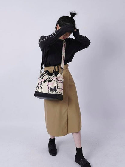 Sweet cool shoulder Messenger bucket bag【s0000003310】 