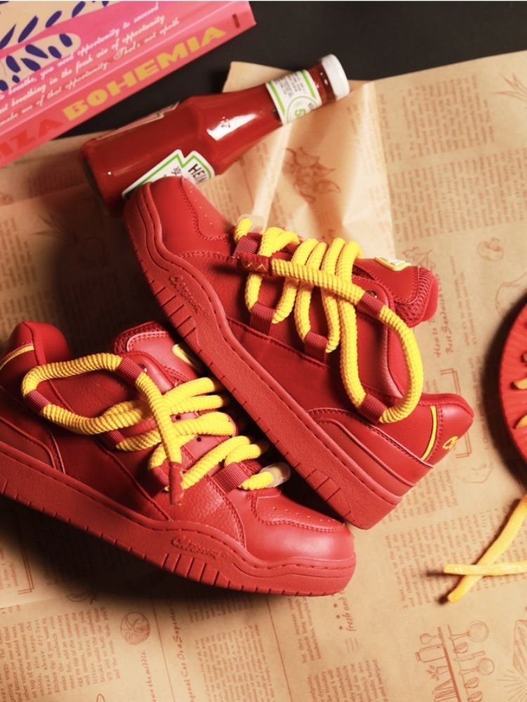 Tomato Color Casual Sport Lace Up Sneakers【s0000002571】