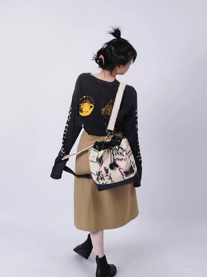 Sweet cool shoulder Messenger bucket bag【s0000003310】 