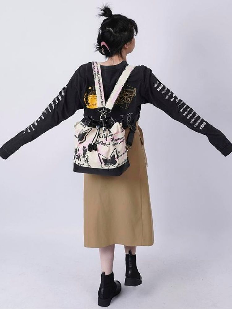 Sweet cool shoulder Messenger bucket bag【s0000003310】 