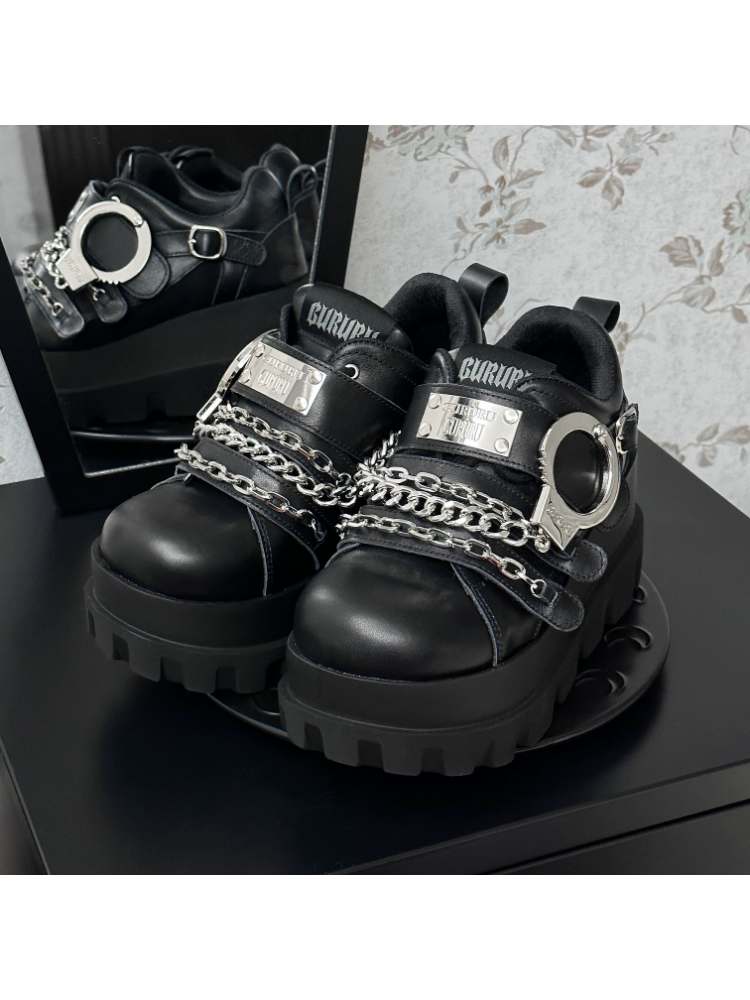 Y2K Handcuffs Velcro Platform SHOES [S0000008558]