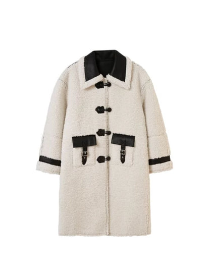 Soft lambswool pelt two-wear tweed coat【s0000004887】