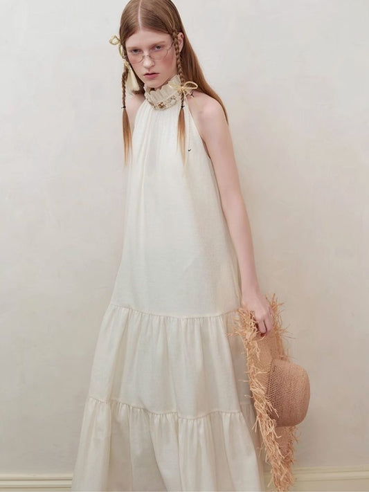 Small Stand Neck Ruffle Long Dress【s0000008173】