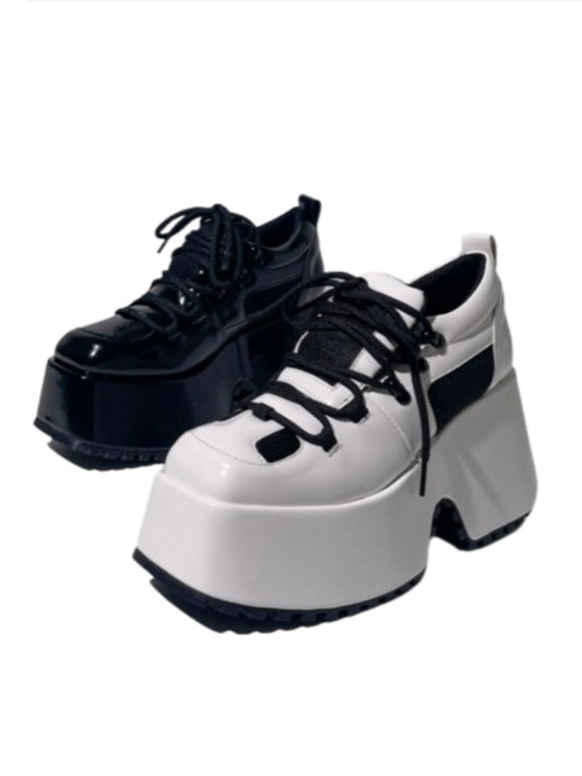 Derby Square Toe Lace Up Platform Shoes【s0000005195】