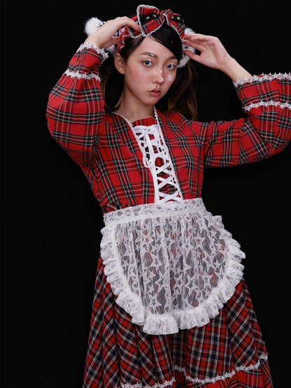 Sweet Plaid Lace-up Lolita Dress【s0000003183】