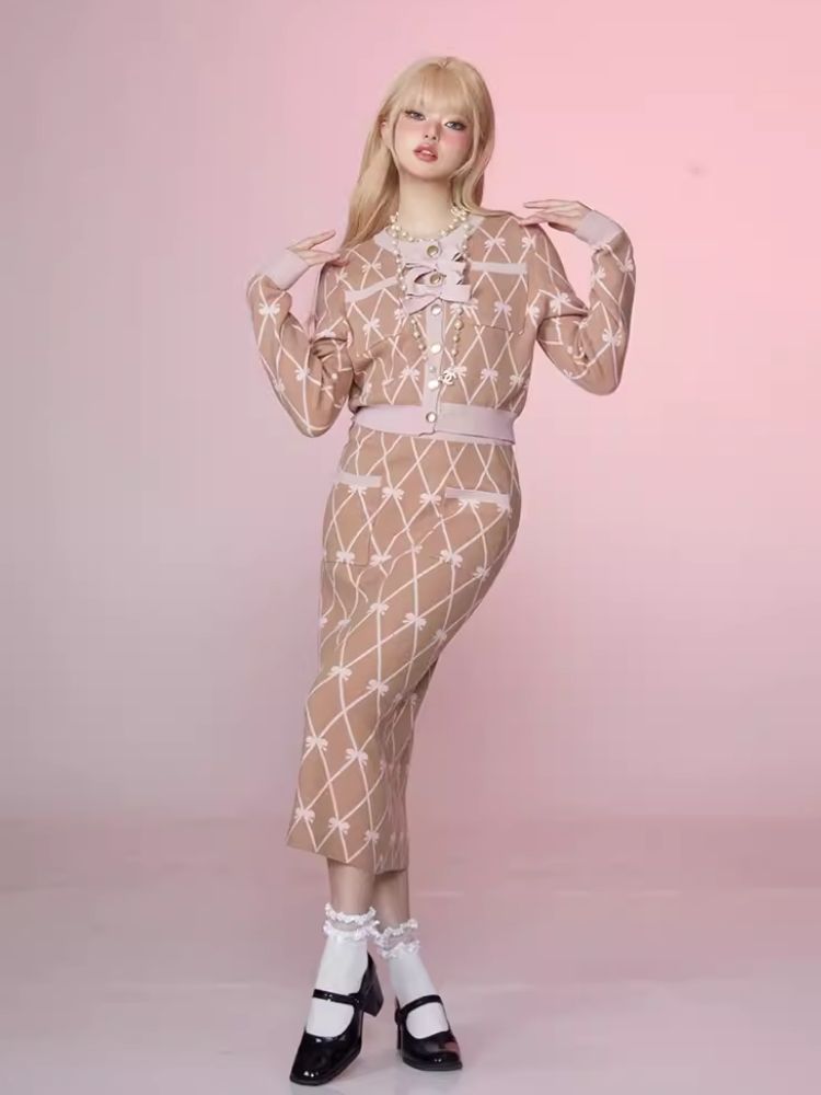 Bo W Kar Jigan과 P는 LF 스커트 세트 [S0000006350]