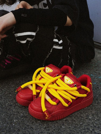 Tomato Color Casual Sport Lace Up Sneakers【s0000002571】