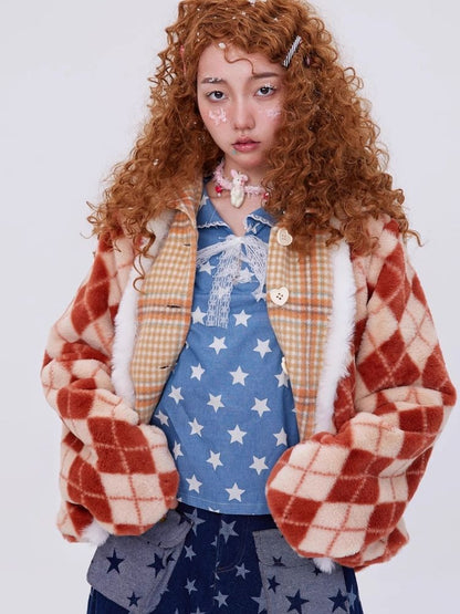 Japanese retro plaid coat【s0000004036】