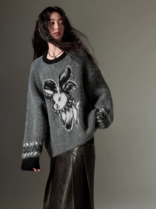 Drop Shoulder Loose Knit Sweater [s0000004871]