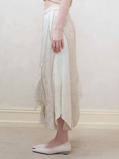 Patchwork stitching shirt + half skirt【s0000008177】