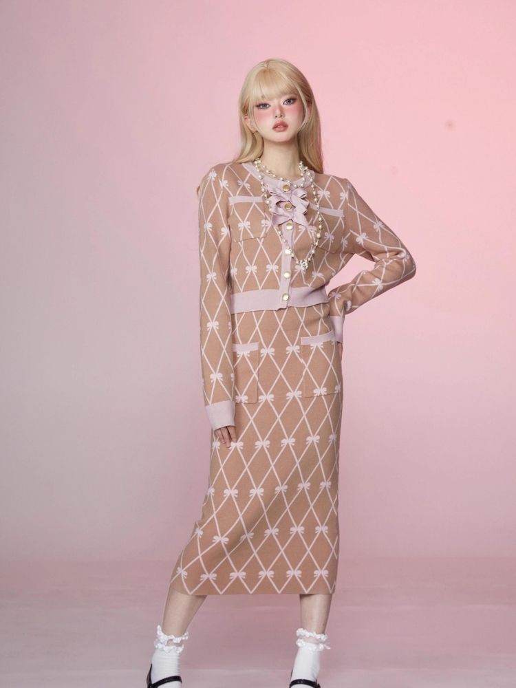 Bo W Kar Jigan과 P는 LF 스커트 세트 [S0000006350]