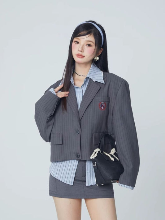 짧은 줄무늬 Koggage Jaccet [S0000004075]