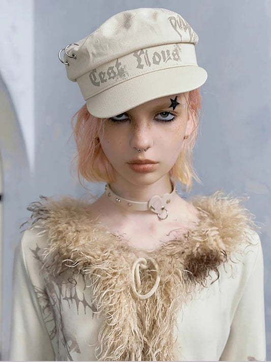 Punk graffiti cap beret【s0000004529】