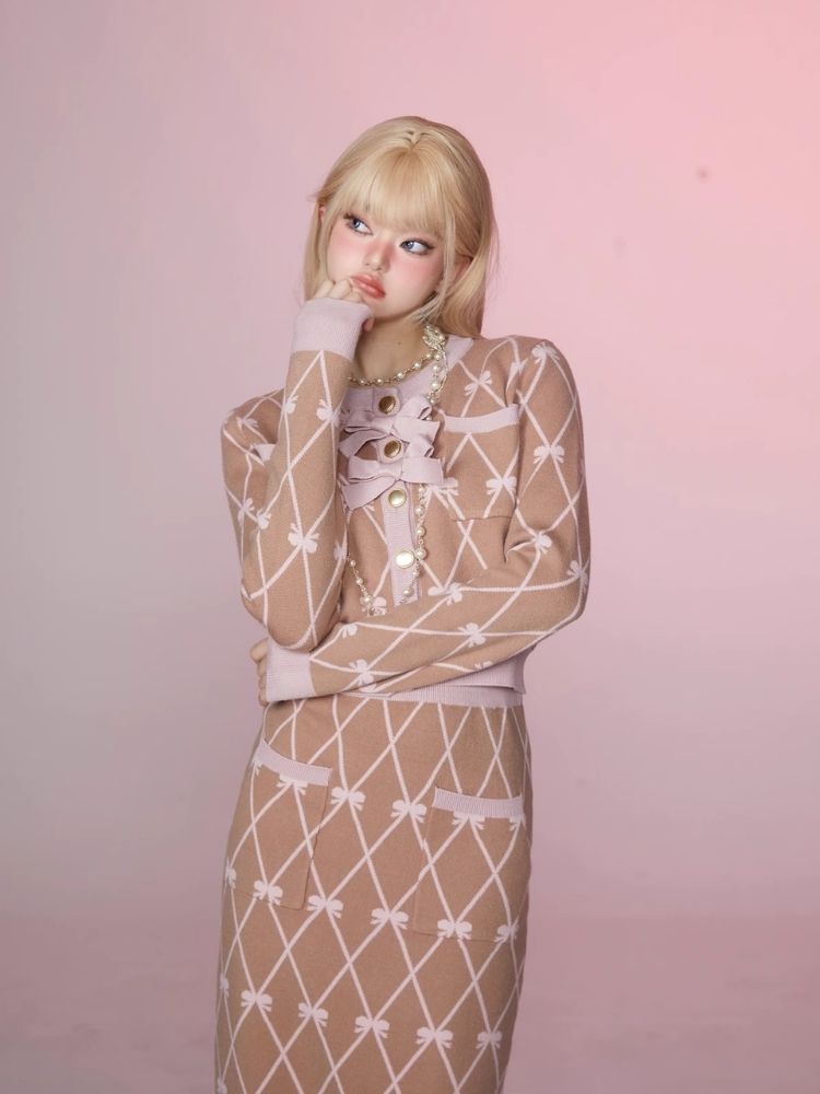 Bo W Kar Jigan과 P는 LF 스커트 세트 [S0000006350]