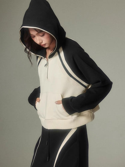 Hooded casual sweatshirt+skirt【s0000003964】