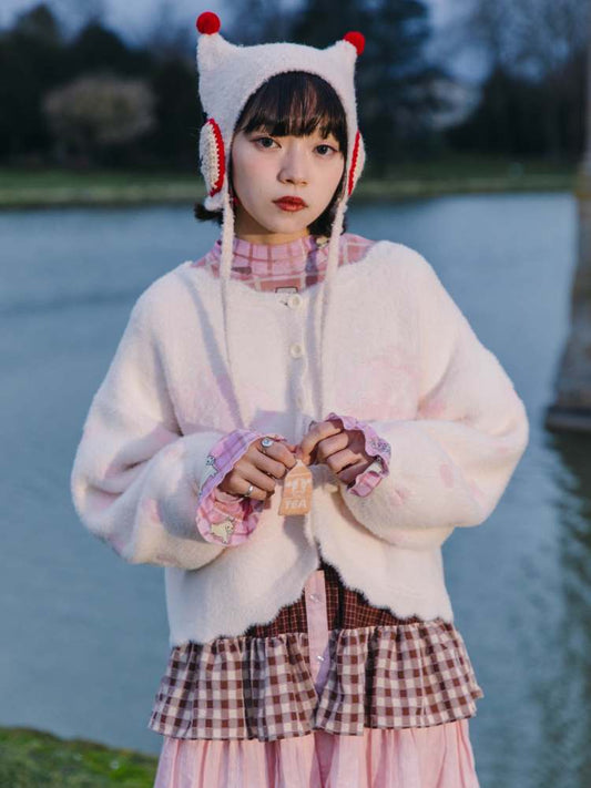 Tea Cup Puppy & Tea Bag Charm Cardigan【s0000007758】