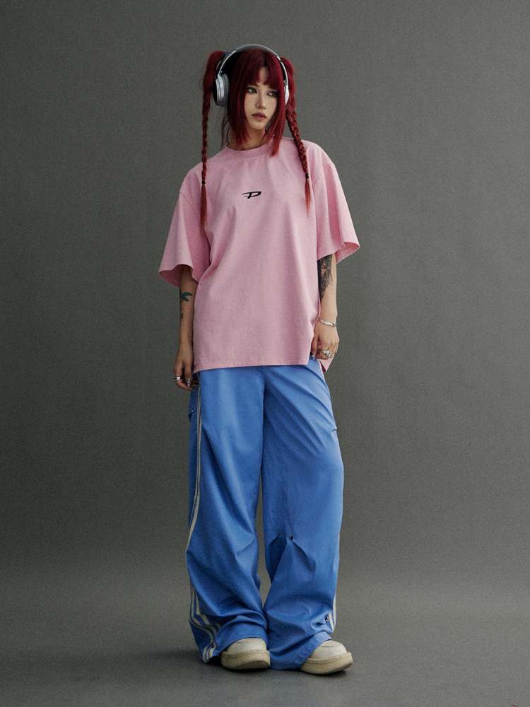 Stripe Wide Leg Jersey Pants【s0000006753】