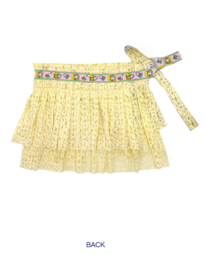 Shimizu Illustration Ribbon Lace Pleated Tiered Apron Skirt【s0000003652】