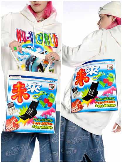 Colorful Large Canvas Tote Bag【s0000003886】