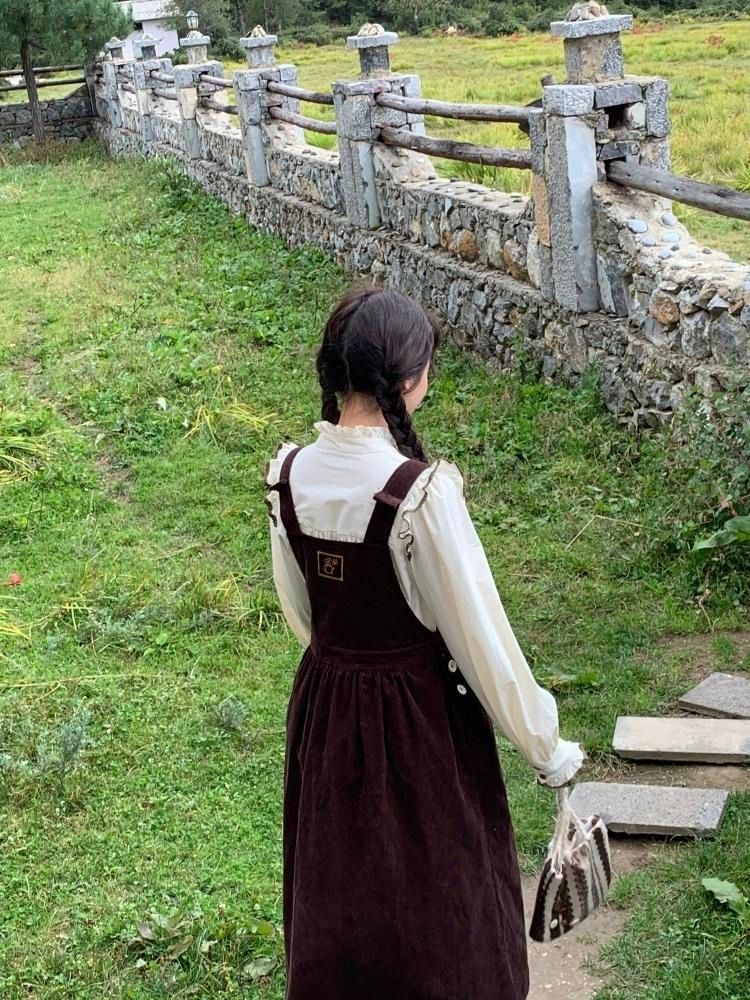 Corduroy Bow Pocket Sleeveless Vest Dress【s0000005887】