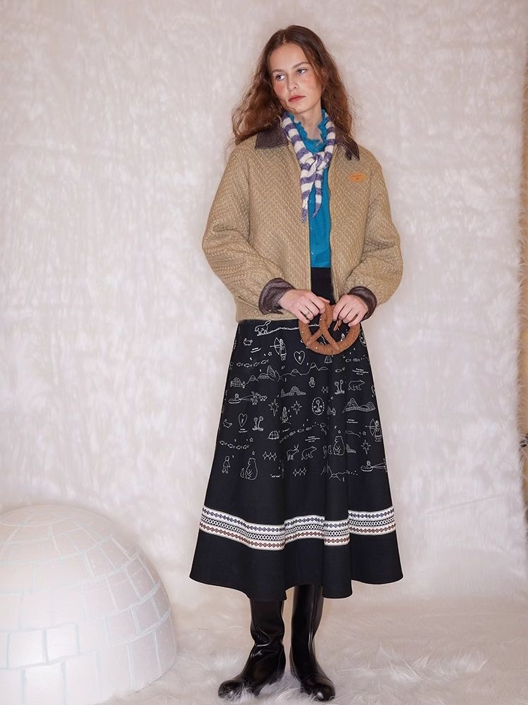 Embroidery / Printed Big Pendulum Skirt【s0000005910】